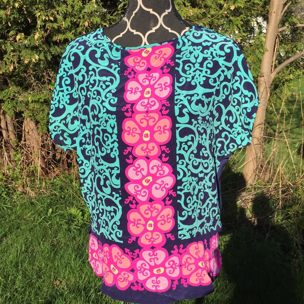 Lilly Pulitzer Silk Front Rare Top Sz XS/S